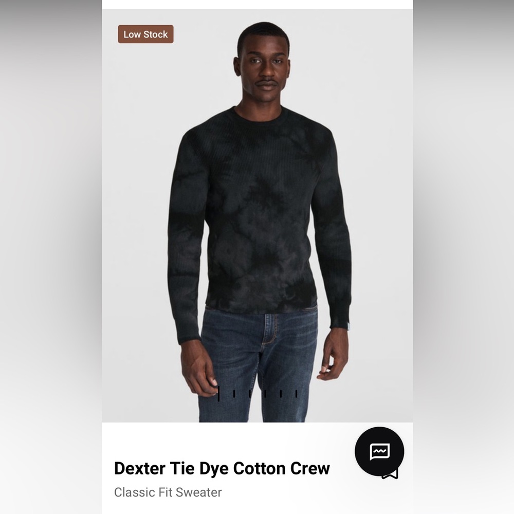 Rag and Bone Dexter Dye Crew Sweater - Men’s small - black